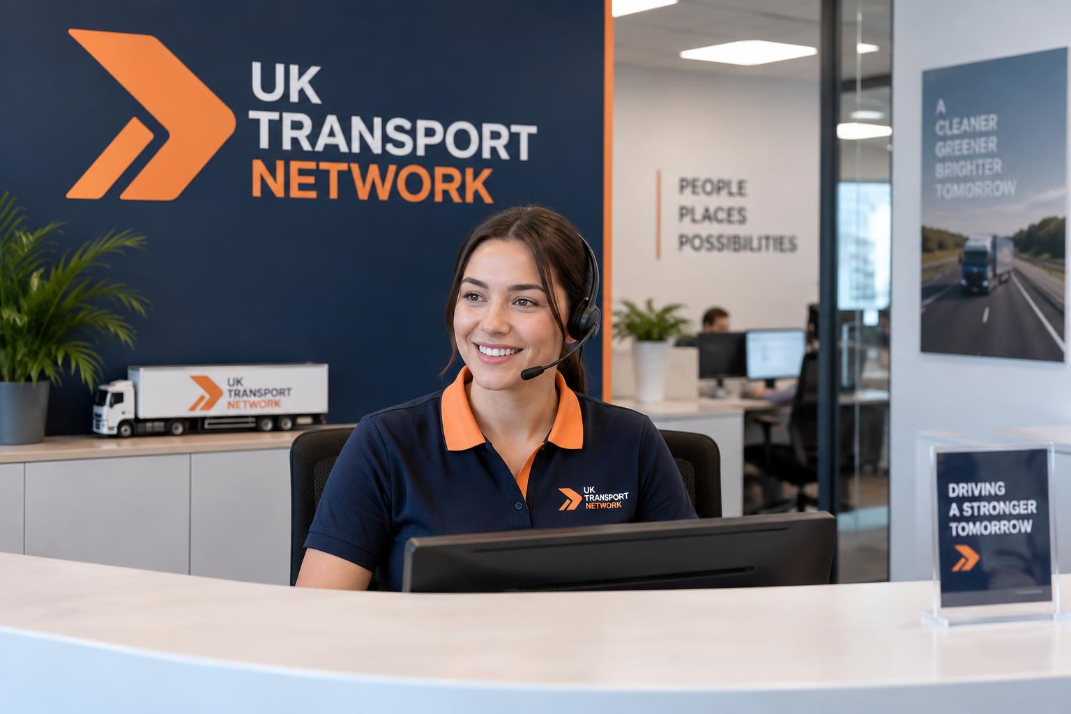 UK Transport Network customer service team member at reception